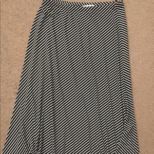 White House Black Market Black/White Striped Skirt